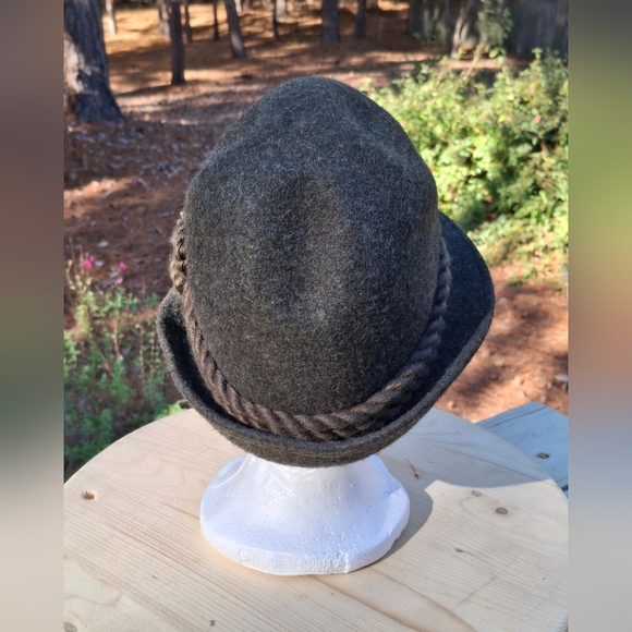 Vintage Risa Swiss Made Dark Olive Green Short Brim Fedora Wool Hat Size 7 main image 5
